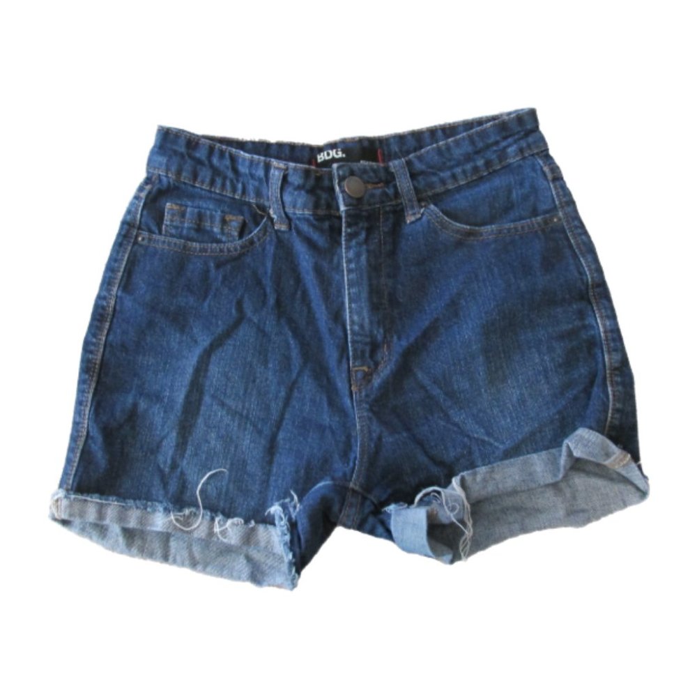 BDG High Rise Cuffed Jean Shorts Womens 27 Medium Wash Denim Cut‎ Offs Juniors